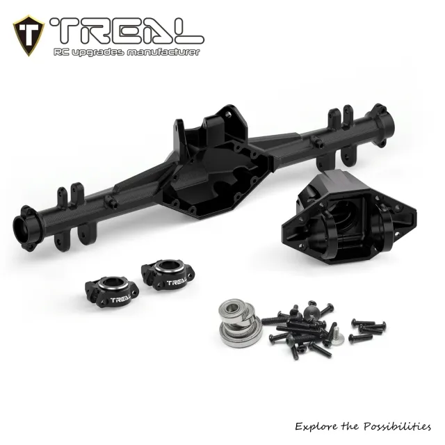 TREAL 7075 Aluminum UDR Rear Axle Housing CNC Machined Upgrades for Traxxas 1:7 UDR (Unlimited Desert Racer) - Black