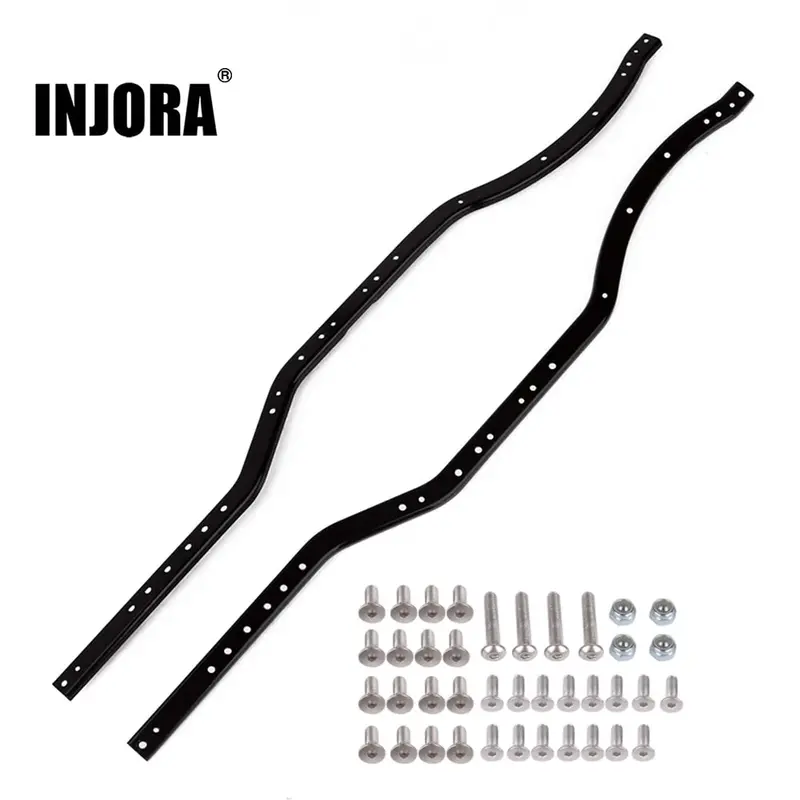 INJORA Metal Girder Side Frame Chassis Rails for SCX10 & SCX10 II (Black)