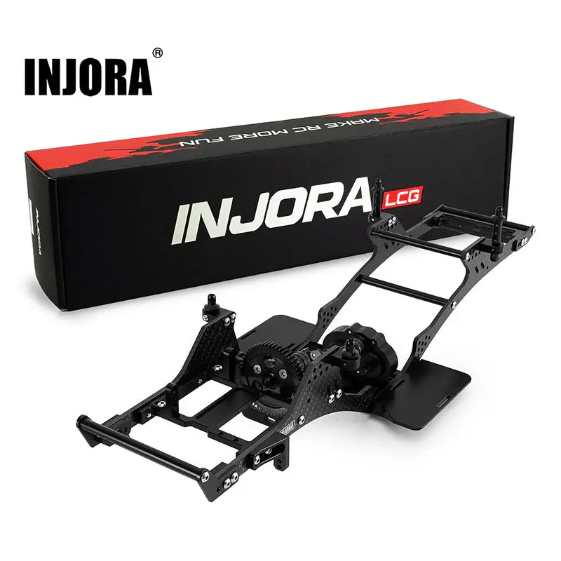 INJORA Front Mounted Transmission LCG Carbon Fiber Chassis Kit for 1/10 RC Crawlers