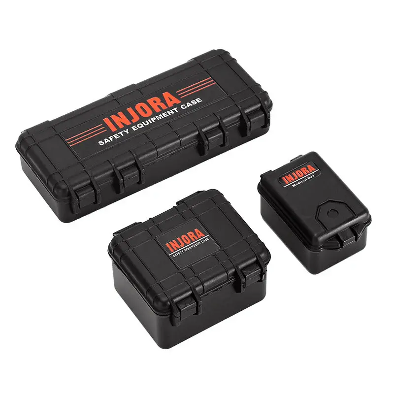 INJORA 3pcs Plastic Storage Boxes Decor Tool, 1/10 Scale Accessories for RC Crawler