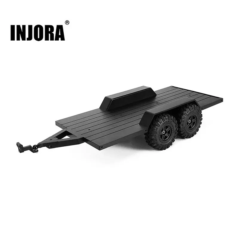 INJORA Utility Plastic Trailer with Hitch for 1/18 RC Crawler TRX4M
