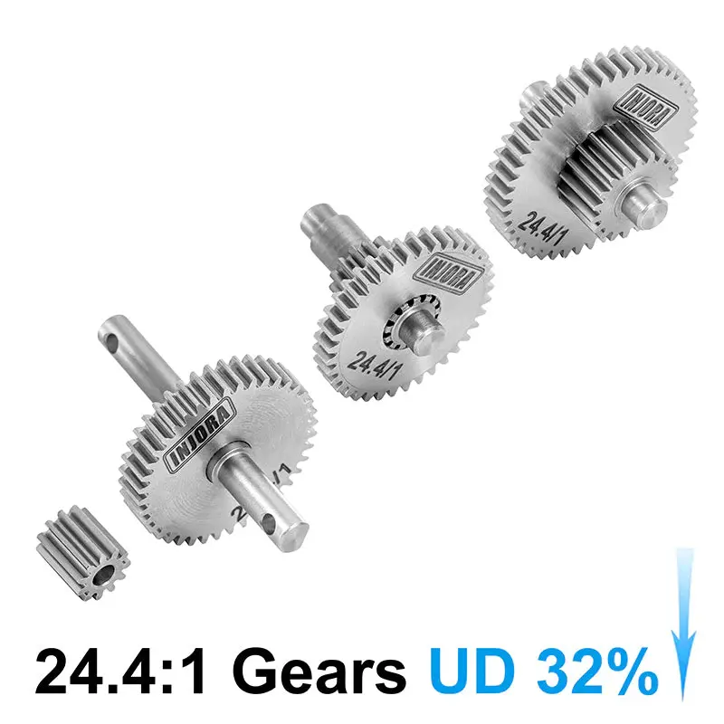 INJORA Overdrive Underdrive Stainless Steel Transmission Gear Set for 1/18 TRX4M