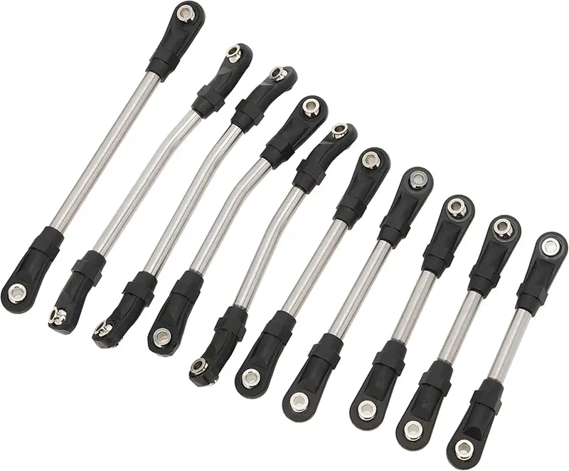 MEUS RACING 1/18 RC Model Car Stainless Steel Links 5mm Thicker Bedding Rod Linkage Chassis Links Plastic Rod End for AXIAL UTB18 Capra Trail Buggy Upgrades 10PCS