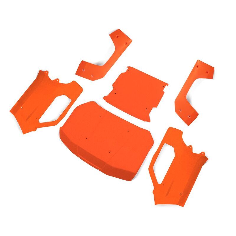 Losi Body Set, Complete, Flourescent Orange: 5IVE-T 3.0