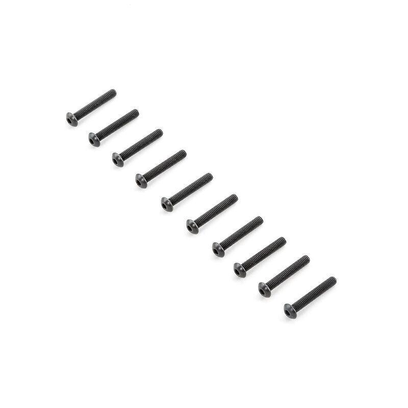 Losi Button Head Screws, M4 x 25mm STL (10)